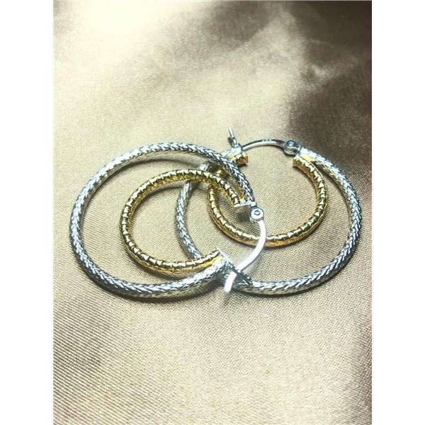 Silver Large Hoop Earrings, Suggested Retail Value $100