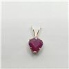 Image 2 : 14K Yellow Gold Ruby(0.4ct) Diamond(0.01ct) Pendant, Made in Canada, Suggested Retail Value $400