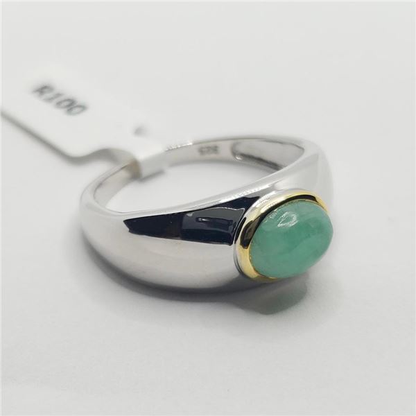 Silver Emerald(1.3ct) Ring, Suggested Retail Value $180