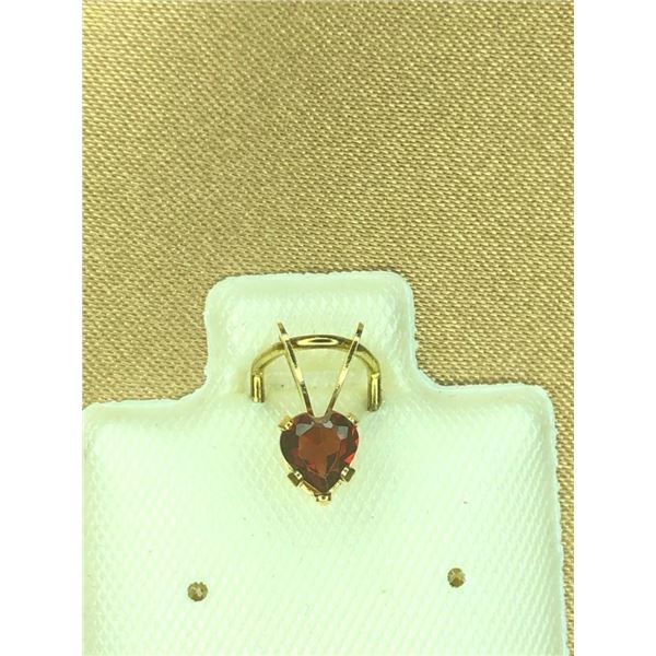14K Yellow Gold Garnet Mini(0.28ct) Pendant, Made in Canada, Suggested Retail Value $60