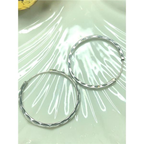 Silver Large Hoop Earrings, Suggested Retail Value $80