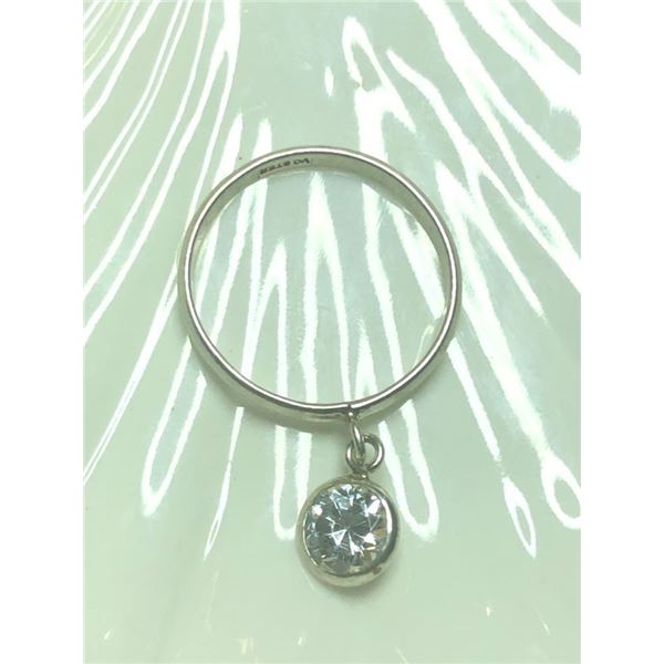 Silver Cubic Zirconia Ring (~Size 6.25), Suggested Retail Value $50