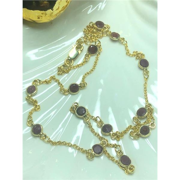 Silver Ruby 18" Necklace, Suggested Retail Value $200