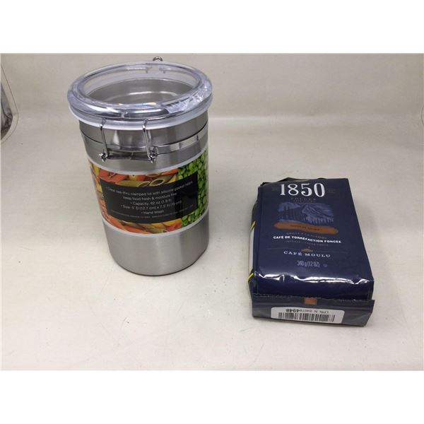 Container and 1850 Ground Coffee