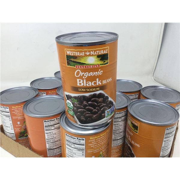 Westbrae Natural Organic Black Beans-Low Sodium (12 x 425g)