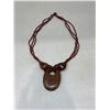 Image 1 : Beaded necklace with wooden pendant