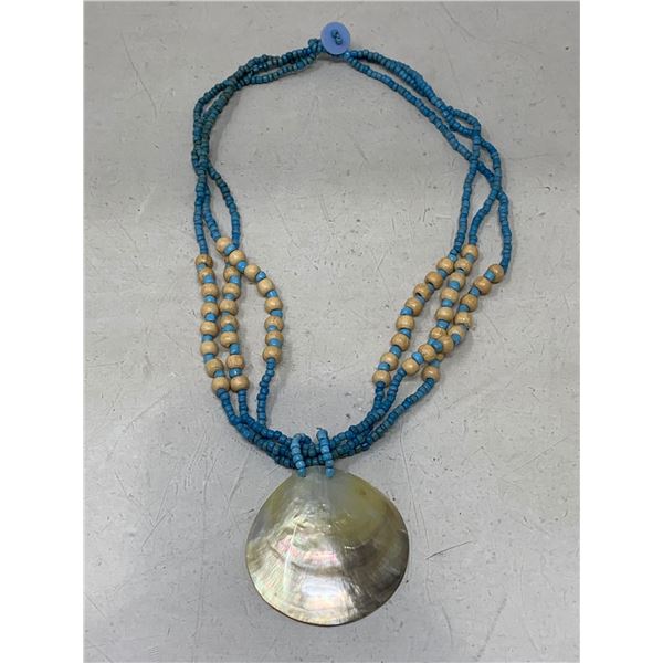 Blue Beaded shell necklace