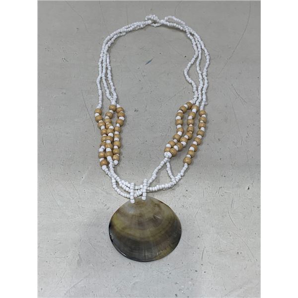 White beaded shell necklace