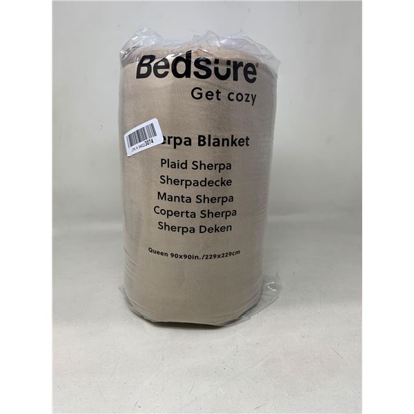 Brown queen size sherpa blanket