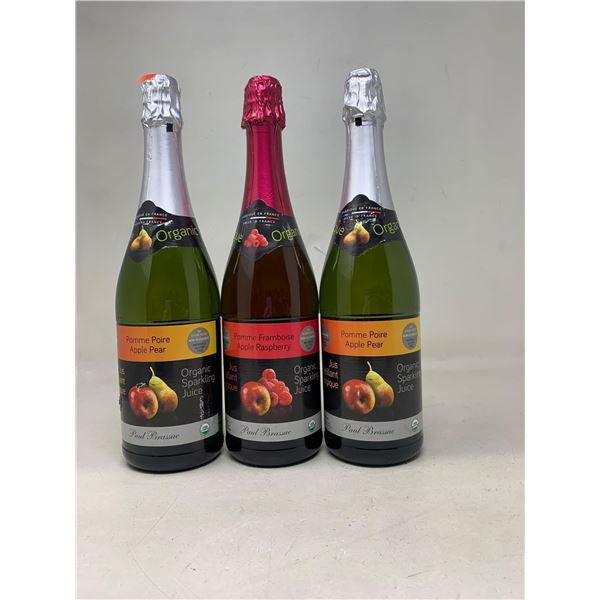 Lot of 3 x 750ml Organic sparkling juice