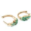 Image 6 : RoseGold Plated Silver Emerald (3.9ct) Rose Gold Rhodium Plated Earrings (~weight 3.9g), Suggested R