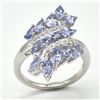 Image 2 : Silver Tanzanite White Topaz(9.9ct) Rhodium Plated Ring (~weight 9.9g), Suggested Retail Value $1390