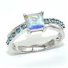 Image 1 : Silver Azotic Topaz Cz(3.1ct) Rhodium Plated Ring (~weight 3.1g), Suggested Retail Value $200