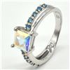 Image 2 : Silver Azotic Topaz Cz(3.1ct) Rhodium Plated Ring (~weight 3.1g), Suggested Retail Value $200