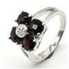 Image 3 : Silver Garnet Cz(4.05ct) Rhodium Plated Ring (~weight 4.05g), Suggested Retail Value $300