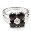Image 4 : Silver Garnet Cz(4.05ct) Rhodium Plated Ring (~weight 4.05g), Suggested Retail Value $300