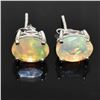 Image 4 : Silver Opal ( Oval 9*7 Mm)(1.95ct) Rhodium Plated Earrings (~weight 1.95g), Suggested Retail Value $