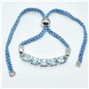 Image 1 : Silver Blue Topaz(5.4ct) Rhodium Plated Thread Bracelet Bracelet (~weight 5.4g), Suggested Retail Va