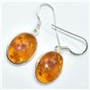 Image 3 : Silver Reconstitued Amber(3.05ct) Earrings (~weight 3.05g), Suggested Retail Value $200