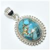Image 2 : Silver Copper Muhave Turquoise (Reconstitued)(5.85ct) Pendant (~weight 5.85g), Suggested Retail Valu
