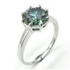 Image 2 : Silver Greenish Blue Moissanite ( Round 9.5 Mm)(2.45ct) Rhodium Plated Test And Looks Better Than Di
