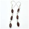 Image 1 : Silver Garnet(3.3ct) Earrings (~weight 3.3g), Suggested Retail Value $20