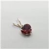 Image 2 : 14K Yellow Gold Garnet(0.4ct) Diamond(0.01ct) Pendant (~weight 0.4g), Made in Canada, Suggested Reta