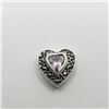 Image 1 : Silver Pink Cz And Marcasite Pendant (~weight 1.64g), Suggested Retail Value $80