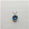 Image 1 : 14K Yellow Gold Blue Topaz(0.4ct) Diamond(0.01ct) Pendant (~weight 0.4g), Made in Canada, Suggested 
