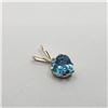Image 2 : 14K Yellow Gold Blue Topaz(0.4ct) Diamond(0.01ct) Pendant (~weight 0.4g), Made in Canada, Suggested 