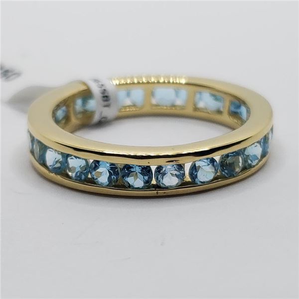 Silver Swiss Blue Topaz(2.4ct) Ring (~weight 3.93g), Suggested Retail Value $100