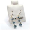 Image 1 : 10K Yellow Gold Blue Zircon(1.2ct) Earrings, Made in Canada, Suggested Retail Value $150