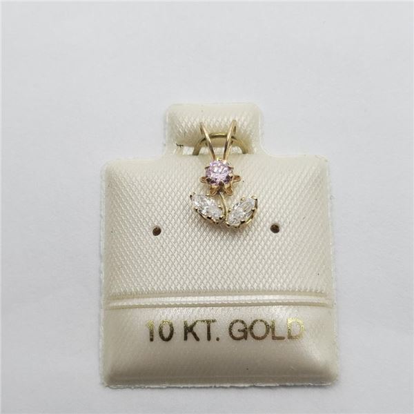 10K Yellow Gold Cubic Zirconia Pendant, Made in Canada, Suggested Retail Value $80