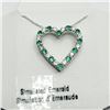 Image 1 : Silver Created Emerald 18-20" Necklace (~weight 1.33g), Suggested Retail Value $80