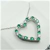 Image 2 : Silver Created Emerald 18-20" Necklace (~weight 1.33g), Suggested Retail Value $80