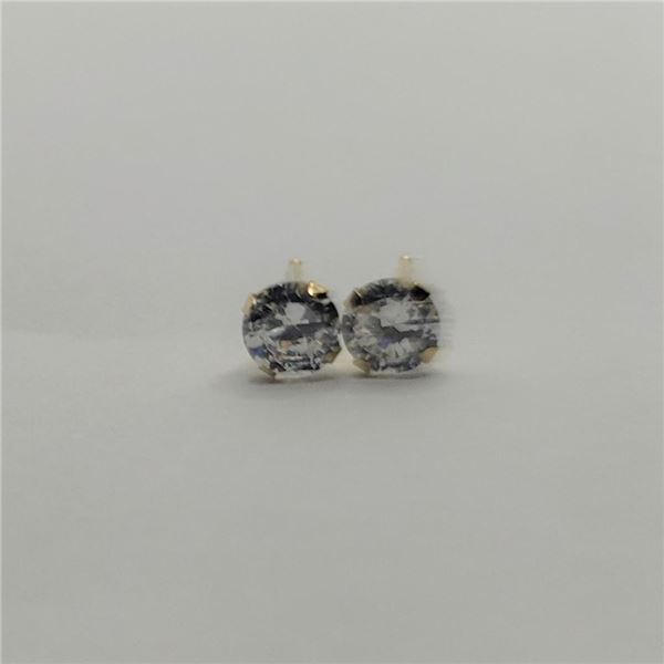 14K Yellow Gold Cubic Zirconia Earrings, Made in Canada, Suggested Retail Value $120