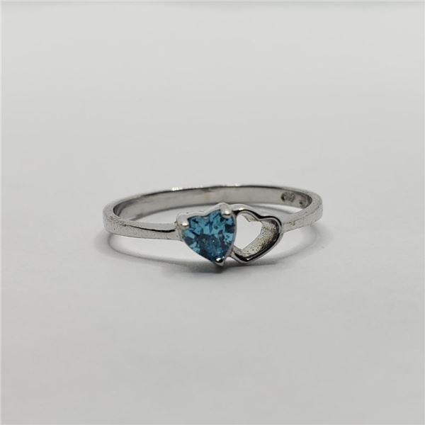 Silver Blue Topaz Ring (~weight 1.58g), Suggested Retail Value $80