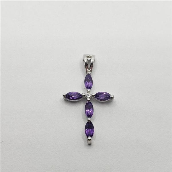 Silver Amethyst(0.3ct) Pendant, Suggested Retail Value $50