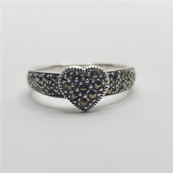 Silver Marcasite Ring (~weight 3.16g), Suggested Retail Value $100