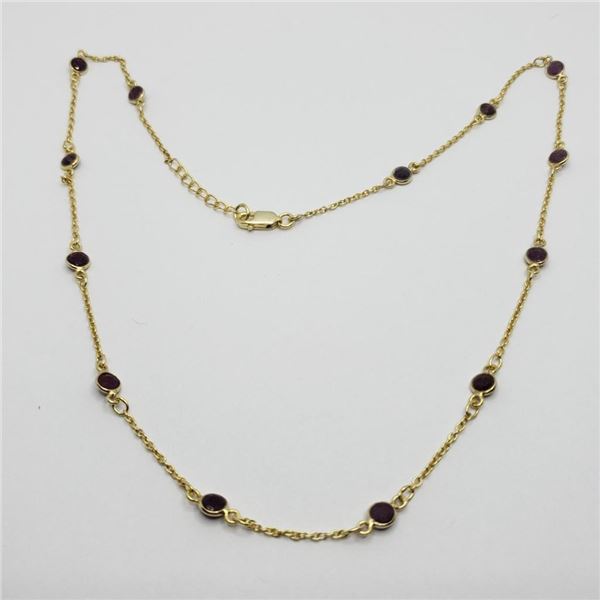 Silver Ruby 20" Necklace (~weight 4.26g), Suggested Retail Value $150