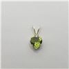 Image 1 : 14K Yellow Gold Peridot(0.4ct) Diamond(0.01ct) Pendant (~weight 0.4g), Made in Canada, Suggested Ret