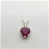 Image 1 : 14K Yellow Gold Ruby(0.4ct) Diamond(0.01ct) Pendant (~weight 0.4g), Made in Canada, Suggested Retail