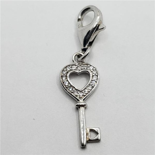 Silver Cubic Zirconia Pendant (~weight 1.43g), Suggested Retail Value $80