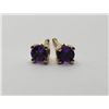 Image 1 : 14K Yellow Gold Amethyst Earrings (~weight 0.32g), Suggested Retail Value $120