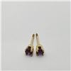 Image 2 : 14K Yellow Gold Amethyst Earrings (~weight 0.32g), Suggested Retail Value $120