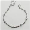 Image 1 : Silver Blue Topaz And Small Diamond 7"(2ct) Bracelet (~weight 4.75g), Suggested Retail Value $200