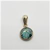 Image 1 : 14K Yellow Gold Moissanite Fancy Blue Color (1.7ct) Pendant (~weight 0.9g), Made in Canada, Appraise