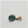 Image 2 : 14K Yellow Gold Moissanite Fancy Blue Color (1.7ct) Pendant (~weight 0.9g), Made in Canada, Appraise
