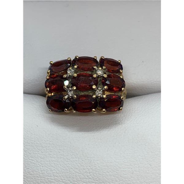 10Kt Gold Oval/Round Cut Red Stone Ring (2.88ct) Size 7~ Estimated Retail Value $5,900