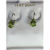 Image 1 : 14KT White Gold Genuine Peridot Olive Green Earrings~ Estimated Retail Value $1,750